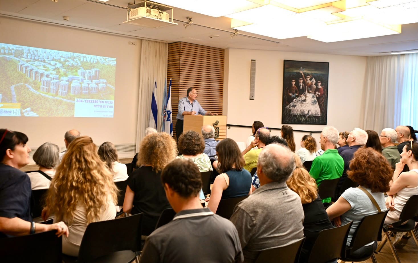 מפגש סוער בעיריית חיפה בנושא תוכנית ״מורדות גולדה״ 18/7/26 (צילום: ראובן כהן, דוברות עיריית חיפה)