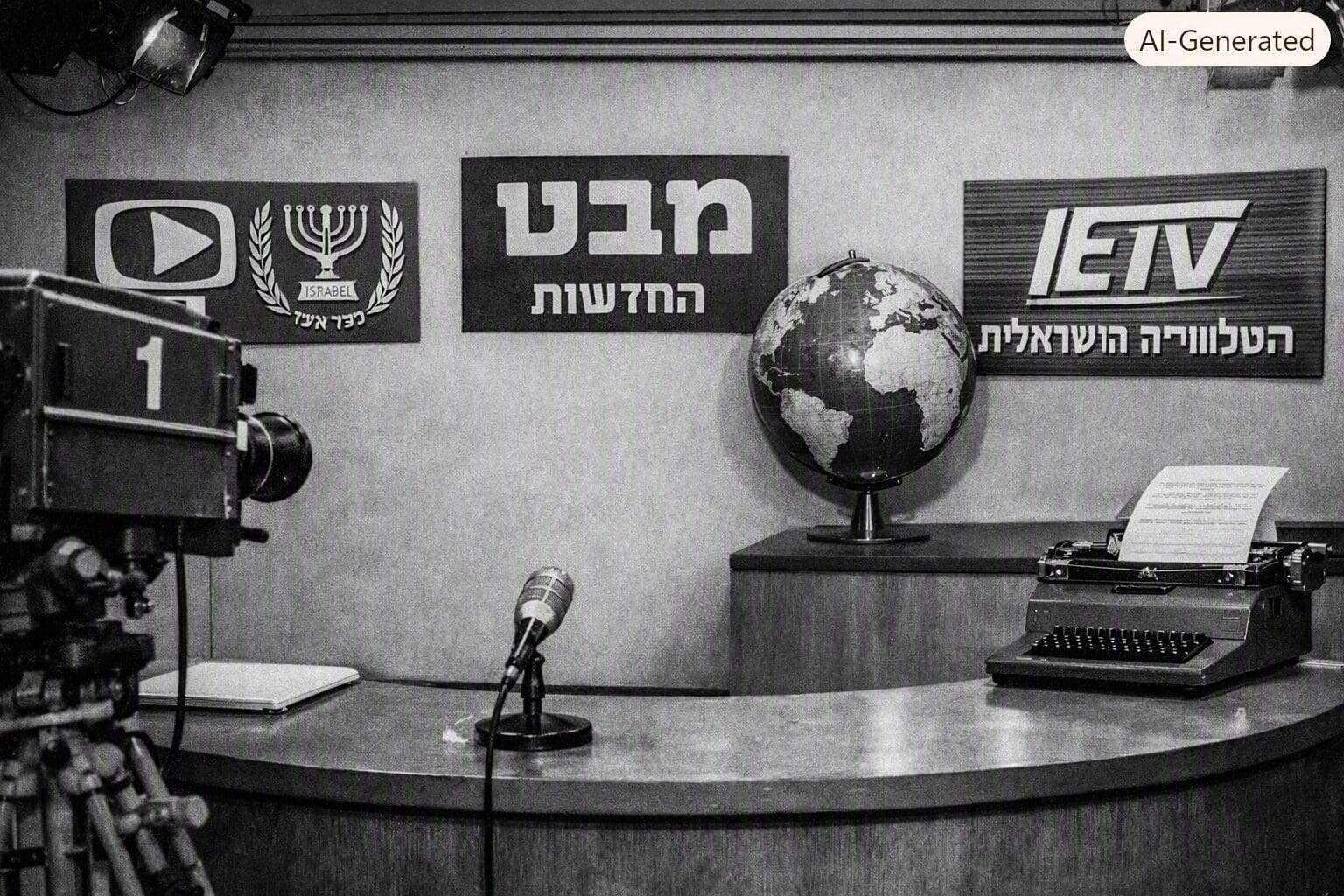 אולפן טלוויזיה ישראלית - מגיש החדשות חסר (AI)