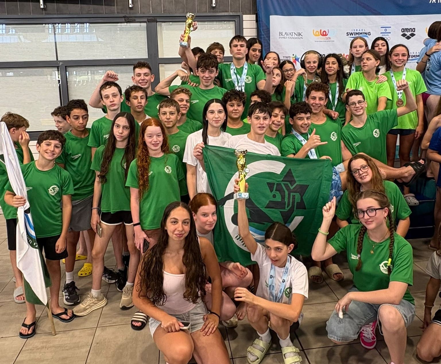 מכבי חיפה מסכמת את אליפות ישראל בשחייה לגילאי 12–14 (צילום: עמית רוט)