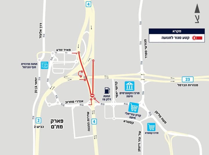 מפת שינויי התנועה גשר מת