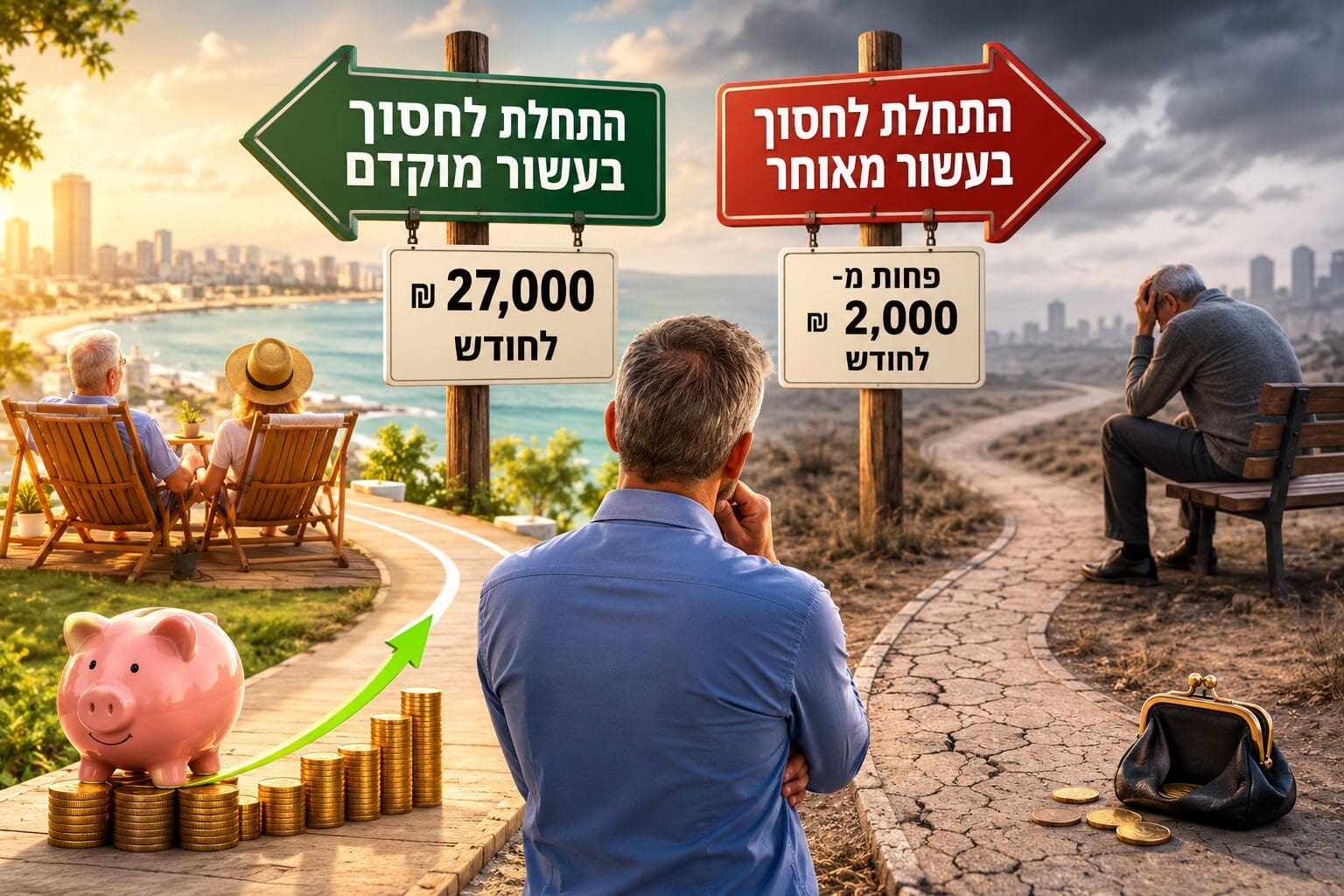 פנסיה(צילום: יעקב רוב Chat GPT)