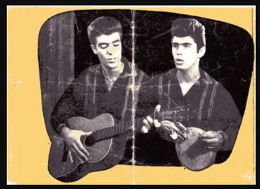 1957 'צמד העופרים' מוקם. אברהמלה רייכשטט ושמוליק קראוס (צילום: אילן סגל)