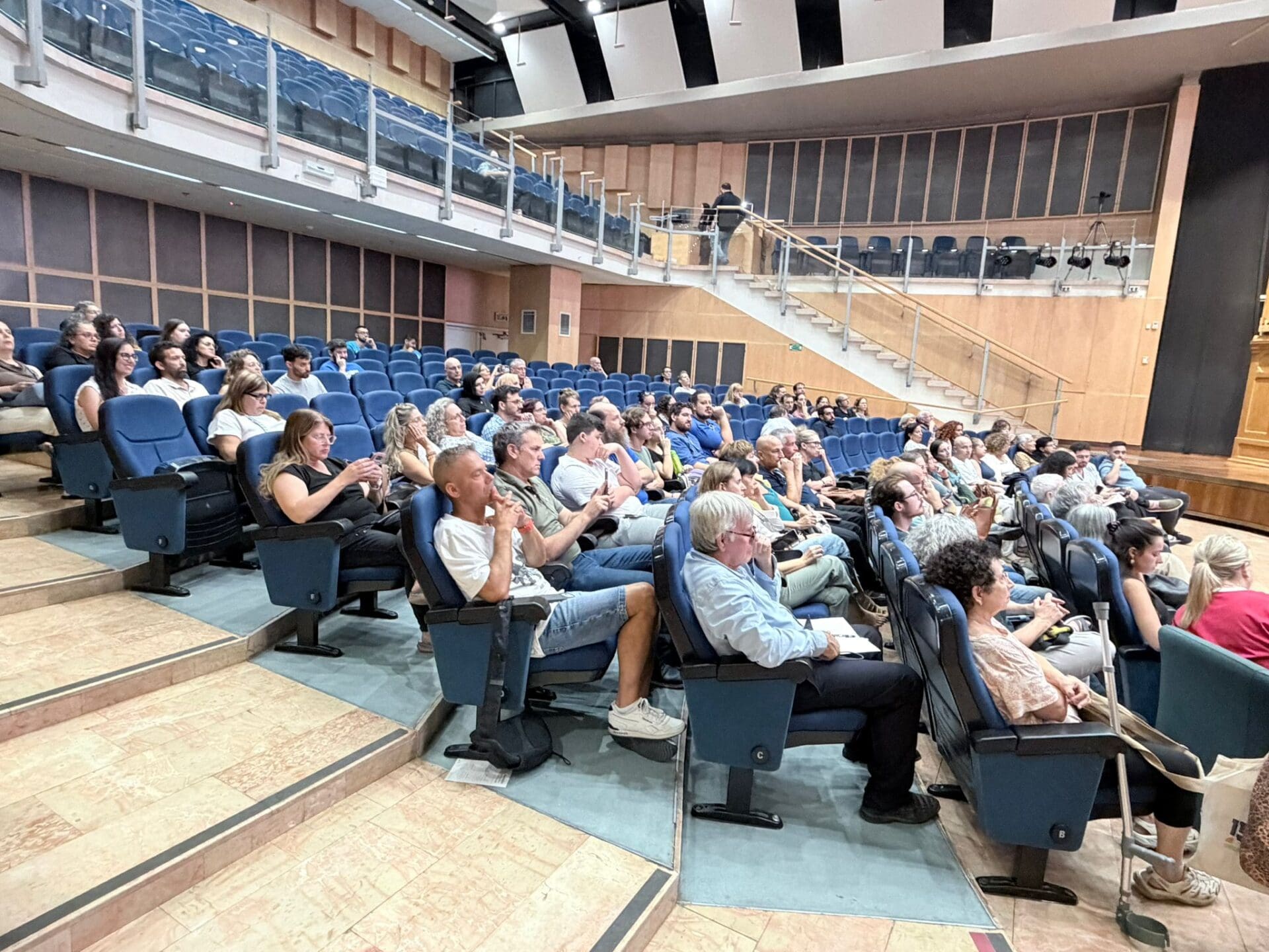 הקהל בכנס החינוך באוניברסיטה (צילום: מיכל גרובר)