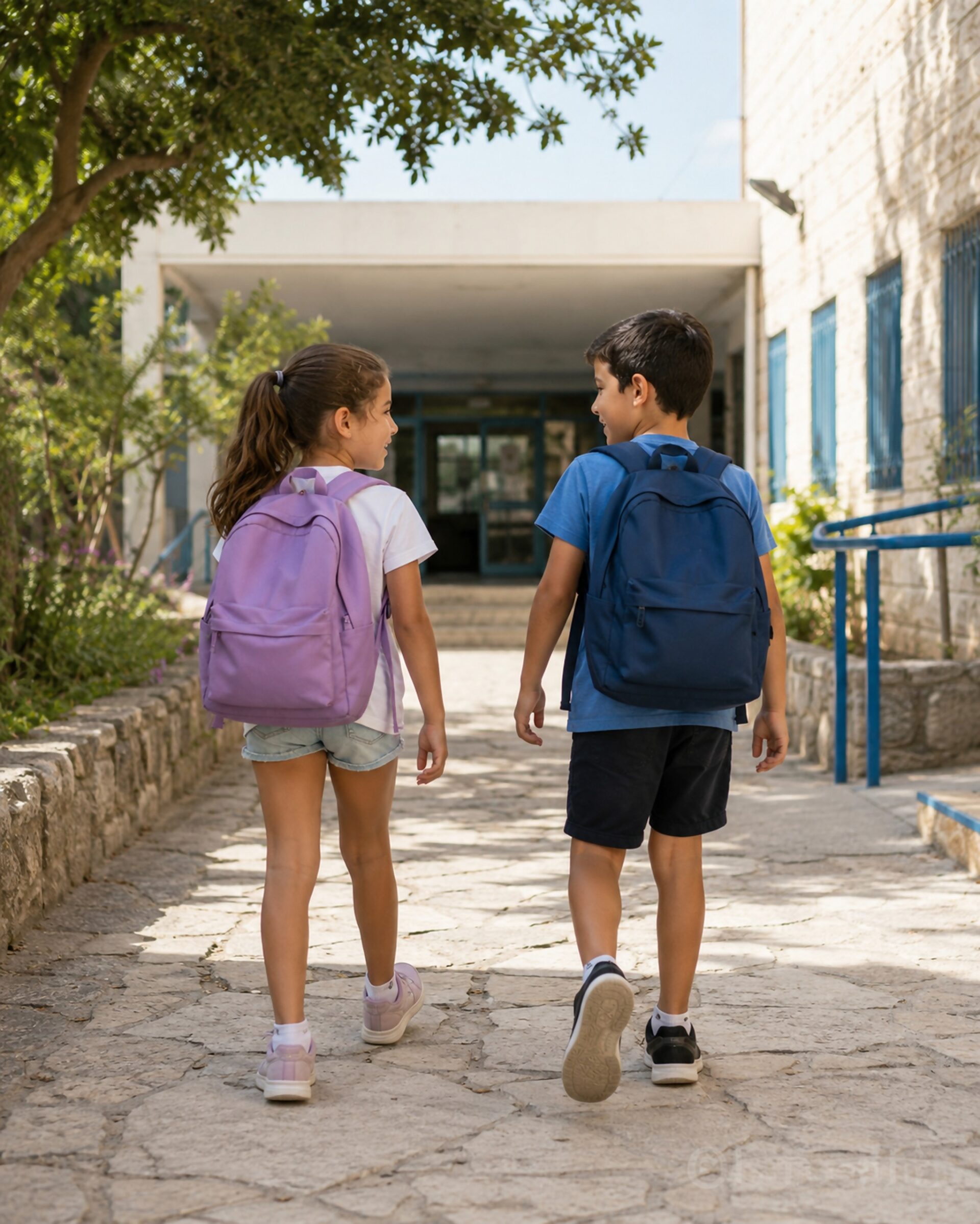 תלמידי ביהס עם ילקוטים (צילום – אלי דדון וסופי נבחוב - דוברות כרמל)