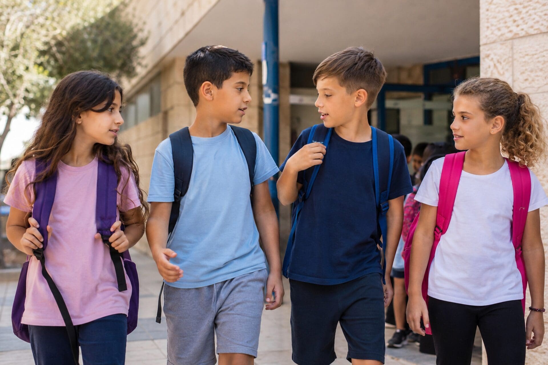תלמידי ביהס עם ילקוטים (צילום – אלי דדון וסופי נבחוב - דוברות כרמל) 