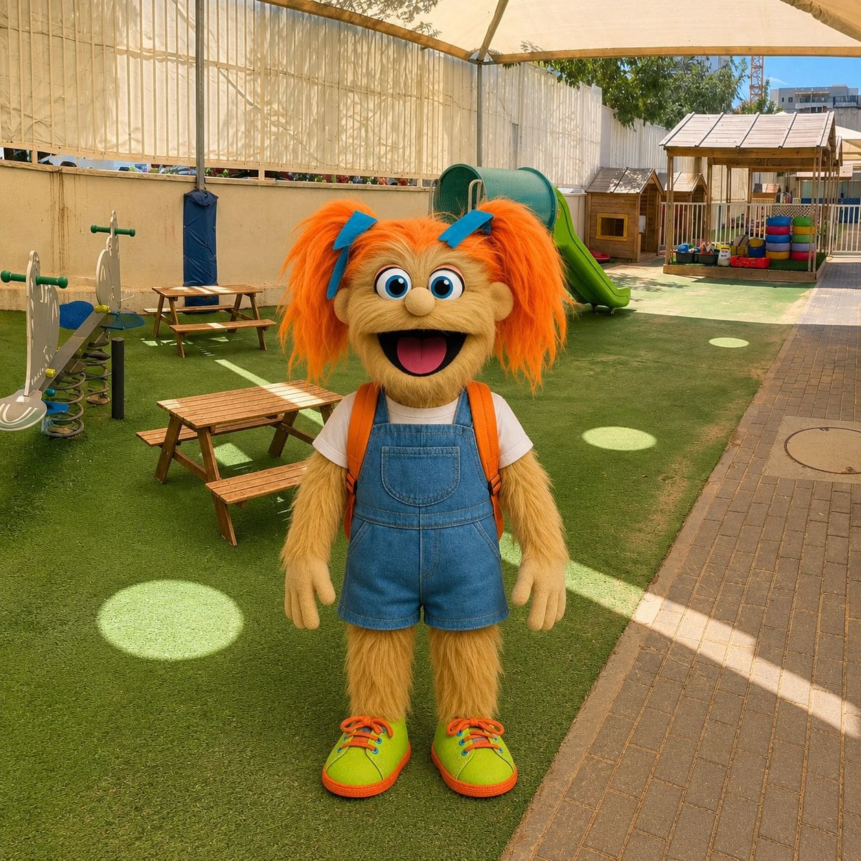 ניקי מגיעה לגני החובה בטירת כרמל: תוכנית חינוכית חדשה לניקיון ובריאות - הבובה ניקי 1/9/26 (צילום: דוברות עיריית טירת כרמל)