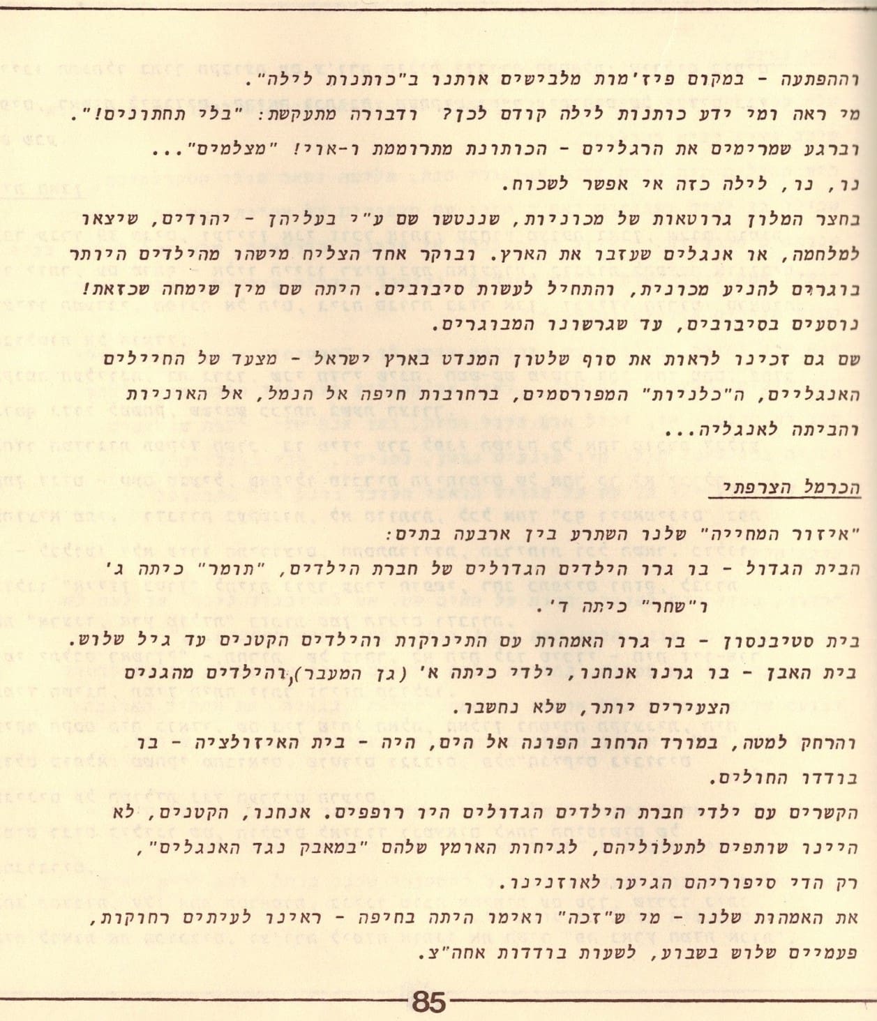 בגלות בחיפה - ילדי שער הגולן 1948 (סריקה- כרמל עברי, איורים חיים ברקני)