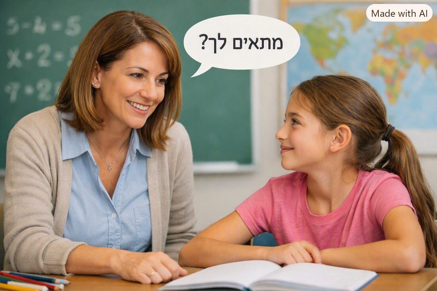 מורה ותלמידיה (AI)