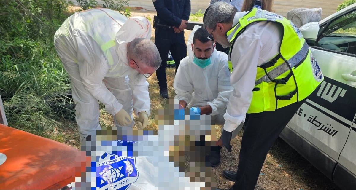 גופה אותרה בין השיחים בקריית ים (צילום: זק"א)