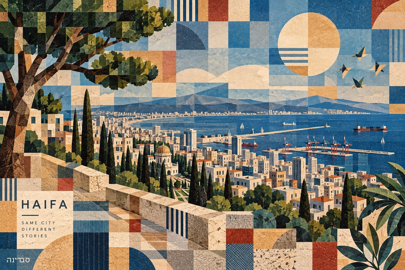 טיילת לואי בחיפה (צילום, קולאז' ועיבוד: סברינה דה ריטה)