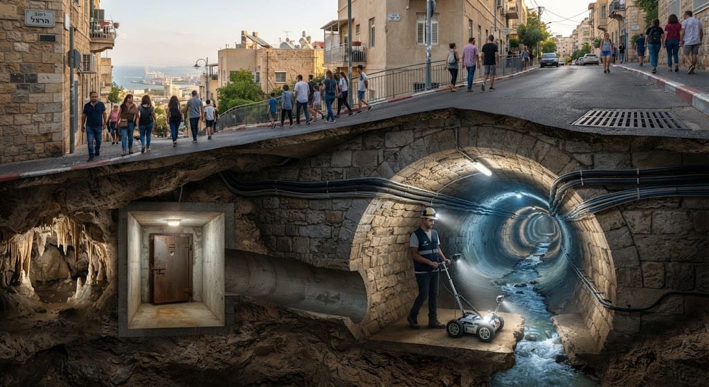 מתחת המדרכות (צילום: יעקב רוב Chat GPT)