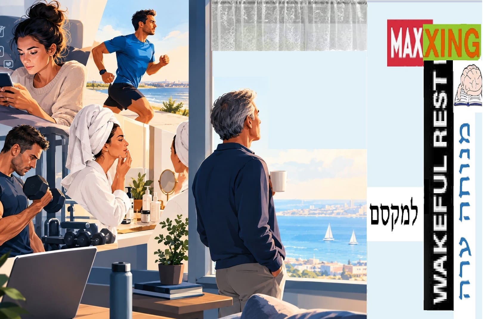 מנוחה ערה בעידן הישגי (צילום: AI תמר גולדשטיין)