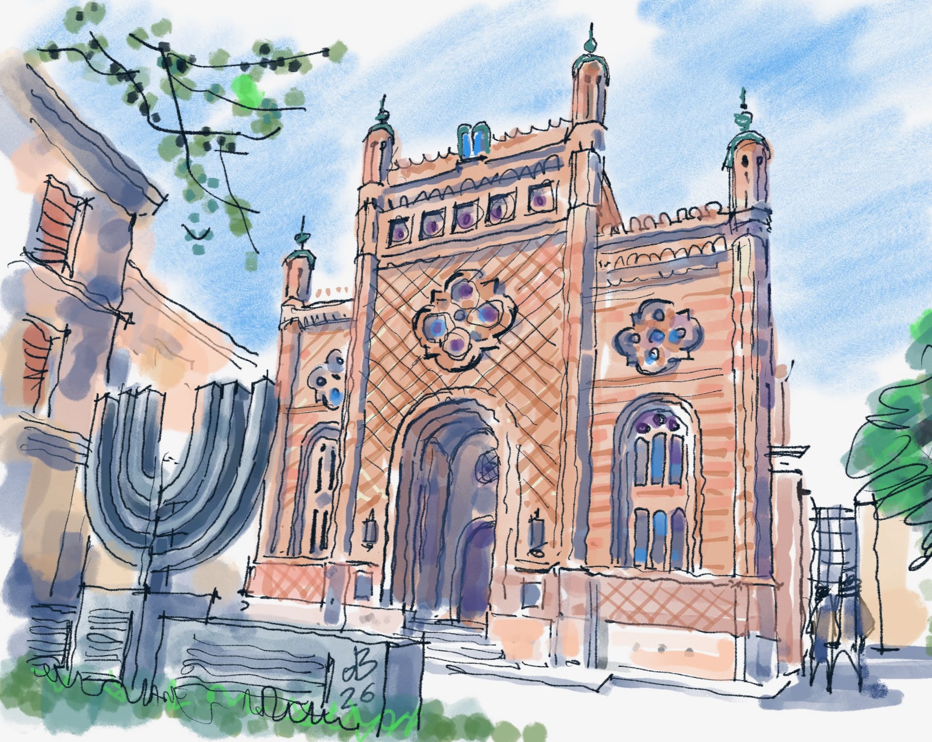 ביכ״נ בבוקרשט (איור ד״ר דוד בר און)