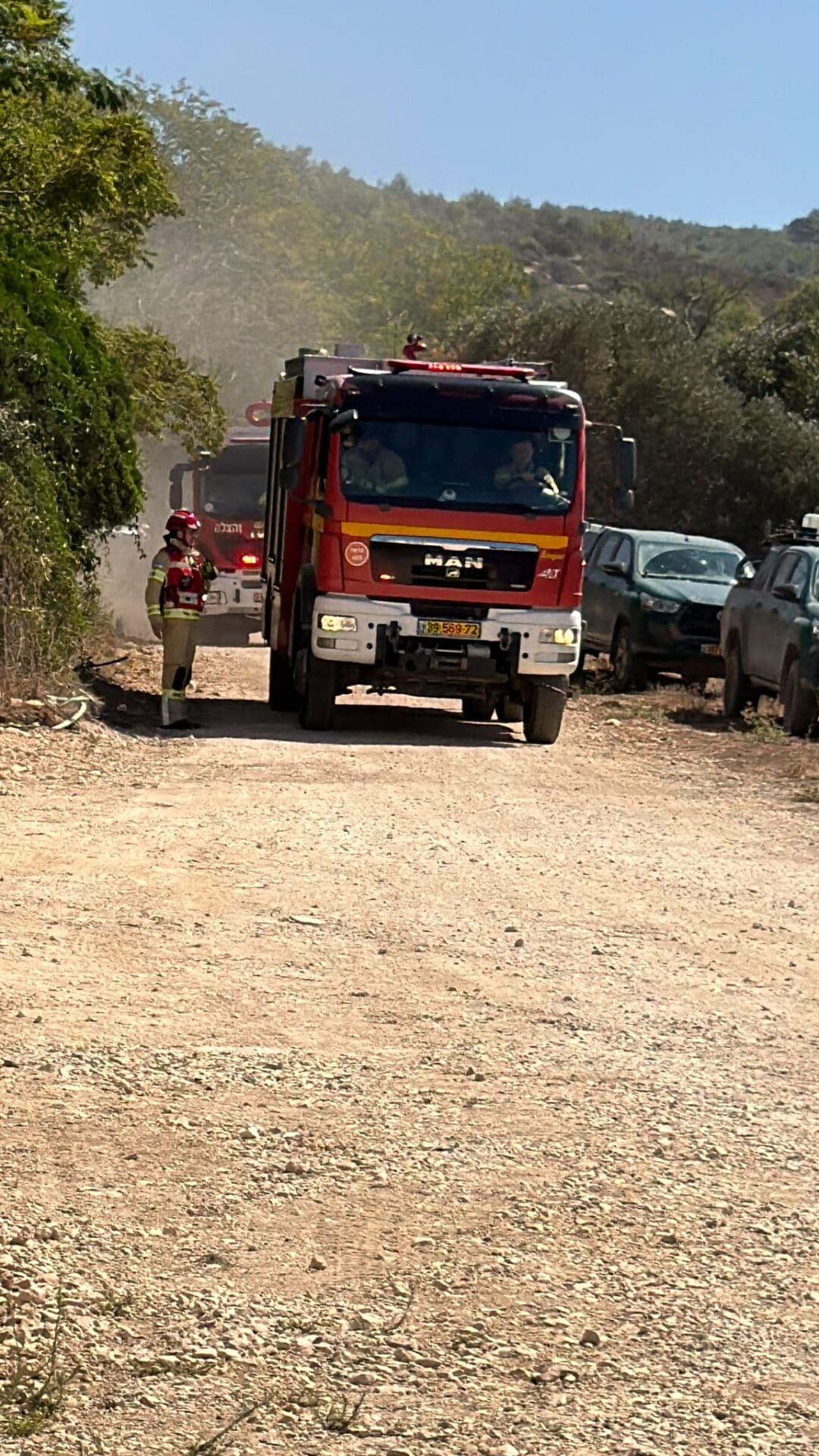 תרגיל שריפה לקראת "סתיו אדום" (צילום: כבאות והצלה)