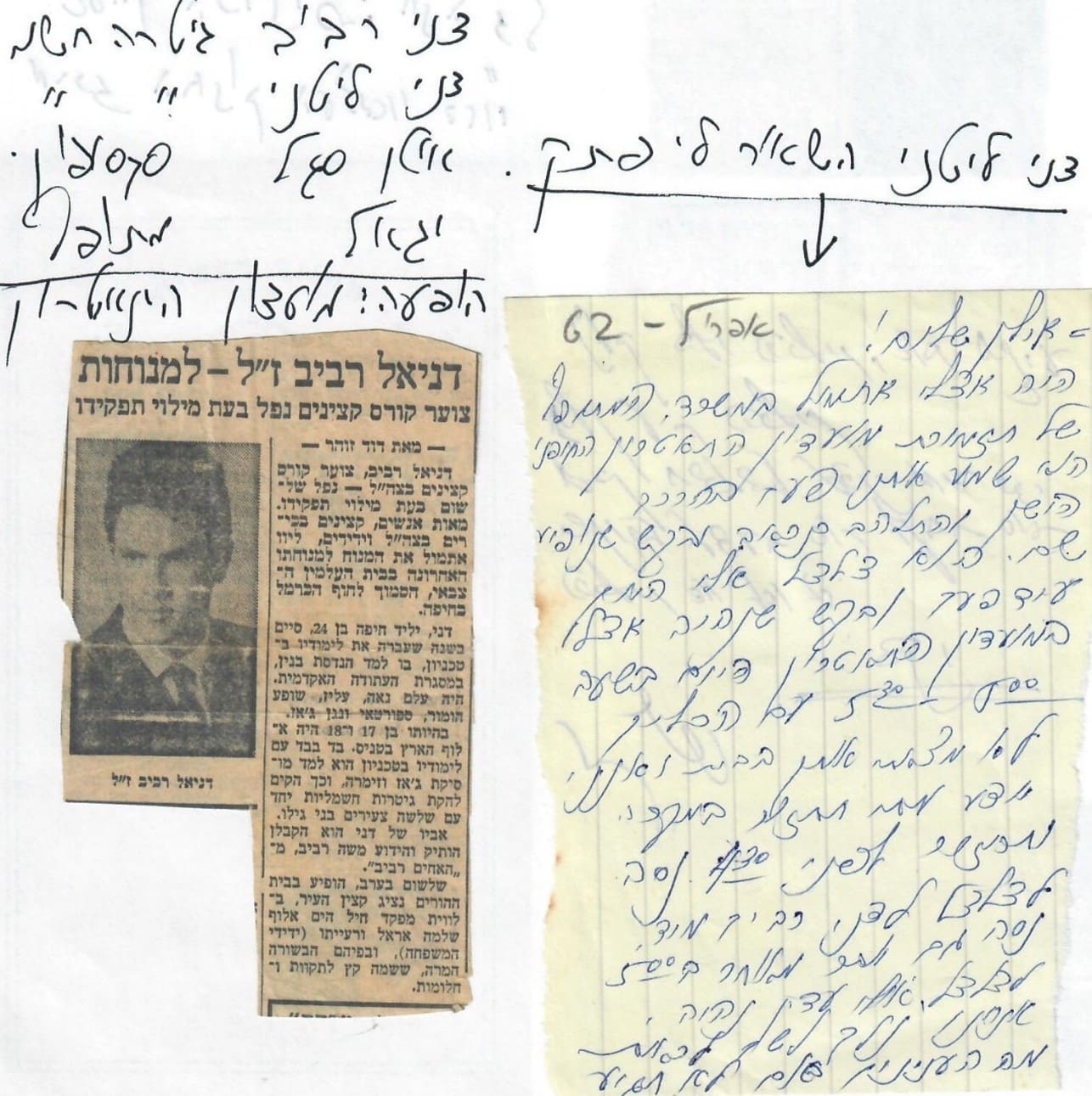 הפתק מדני ליטני (צילום: אילן סגל)