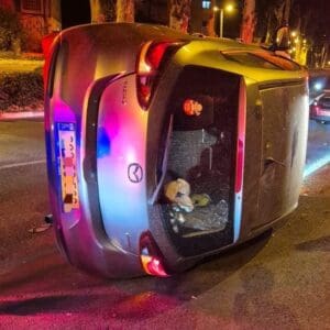 תאונת דרכים קשה ברחוב טובים בחיפה – ארבעה נפגעים 16/10/26 (צילום: איחוד הצלה)