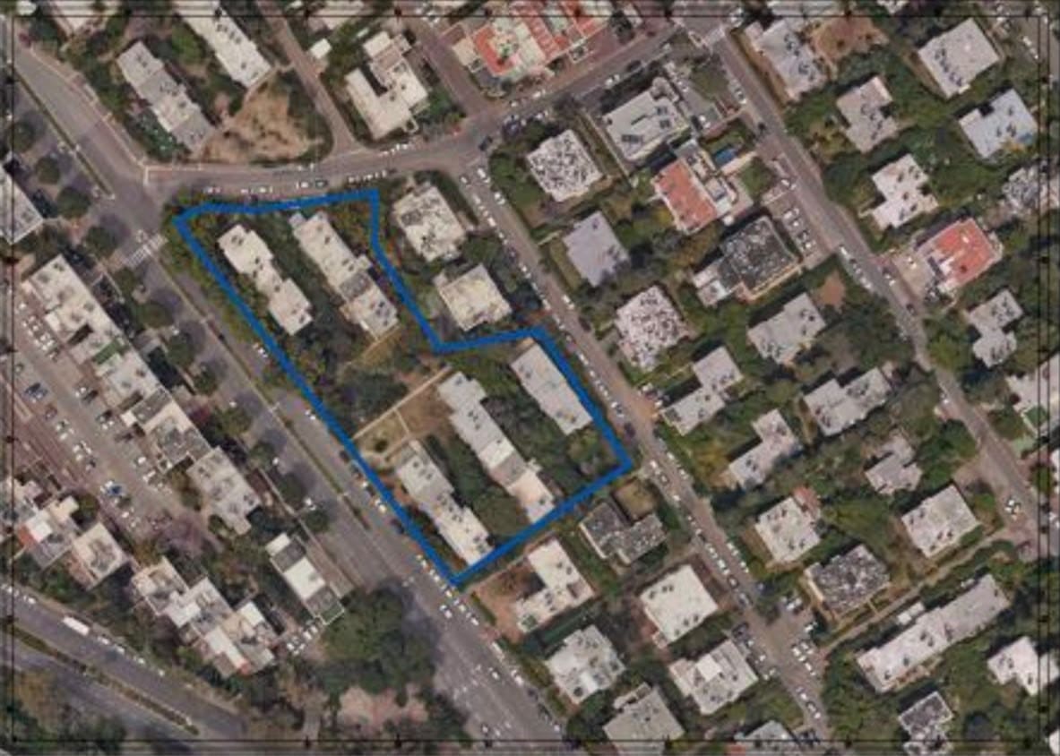 מיקום הפרויקט ברחוב חניתה (צילום: מתוך התנגדות התושבים לתכנית)