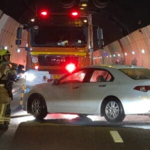 תרגיל חירום רחב היקף נערך הלילה במנהרות הכרמל - דוברות כבאות והצלה לישראל | מחוז חוף 22/10/26 (צילום: דוברות עיריית טירת כרמל, כבאות והצלה לישראל)